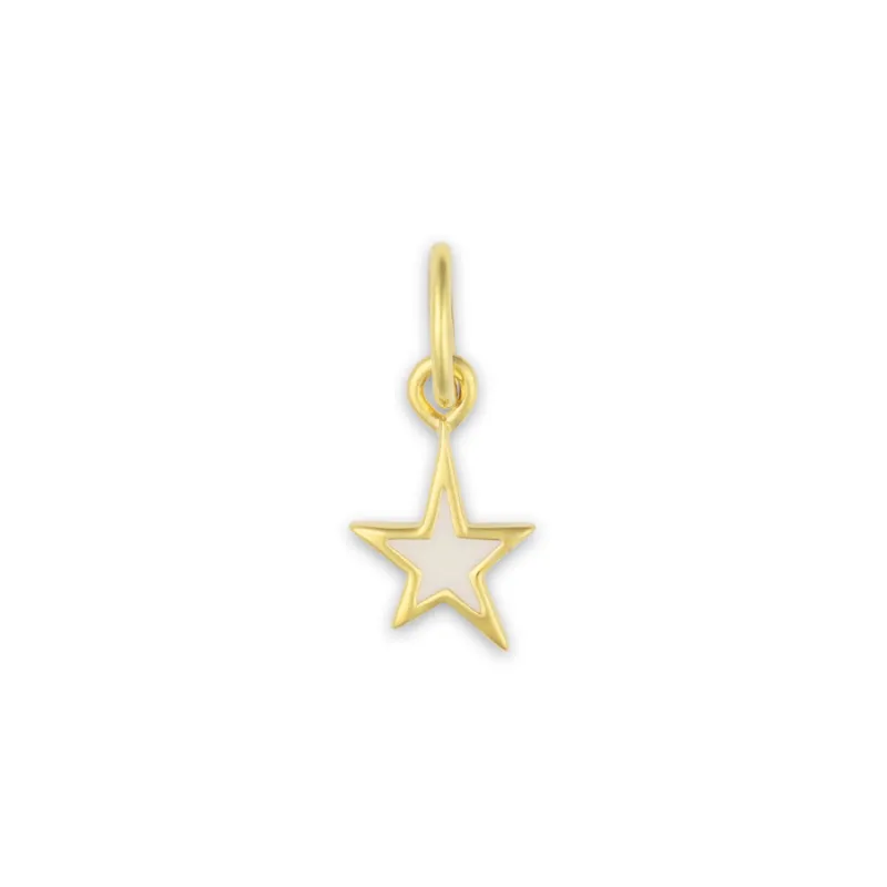 Mini White Enamel Star Charm sold by HART