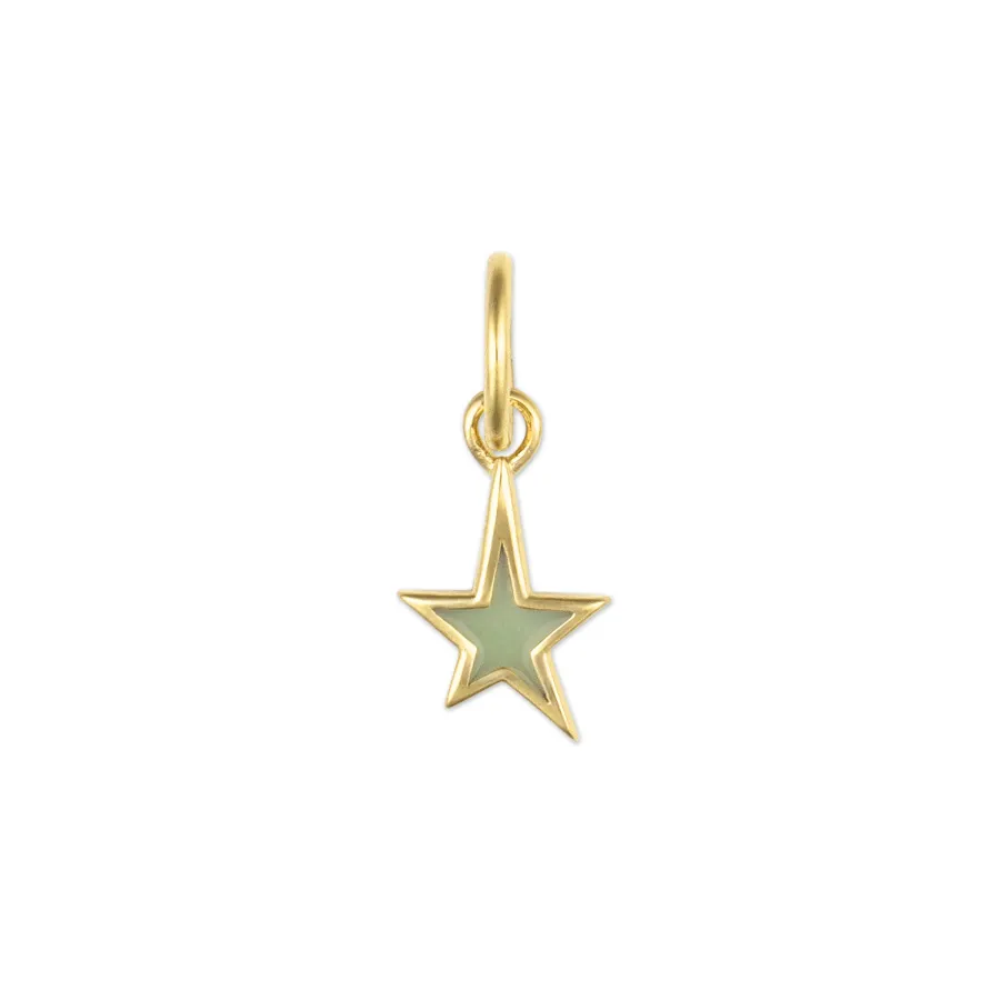 Mini Green Enamel Star Charm sold by HART