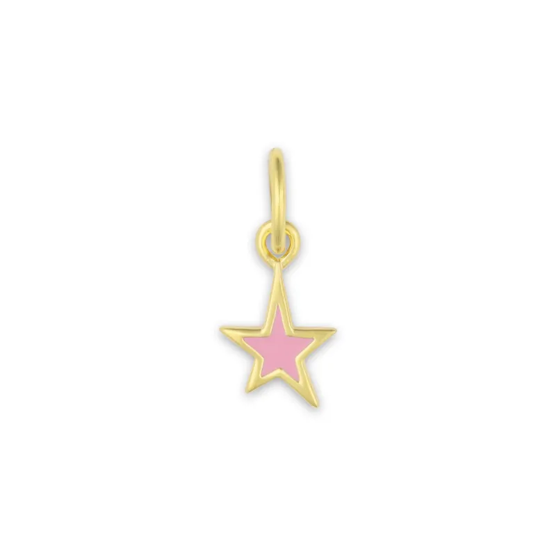 Mini Pink Enamel Star Charm sold by HART