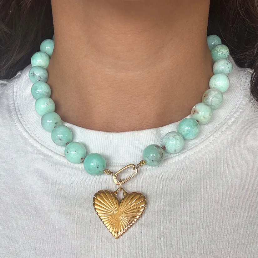 Jumbo Chrysoprase Knotted Gemstone Necklace sold by HART product image thumbnail 3