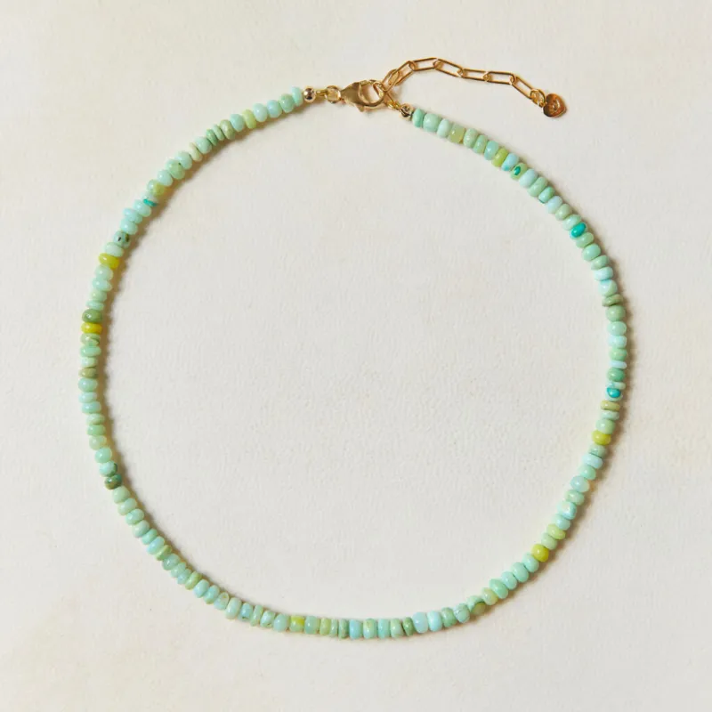 Teeny Green Opal Gemstone Necklace sold by HART