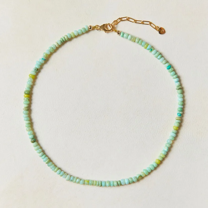 Teeny Green Opal Gemstone Necklace sold by HART
