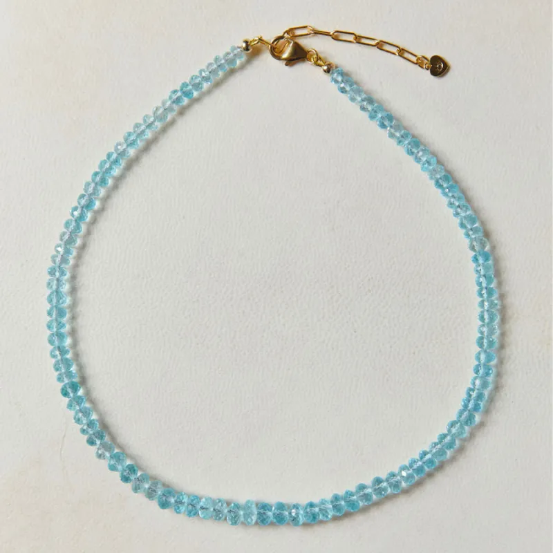 Small Blue Topaz Gemstone Necklace sold by HART