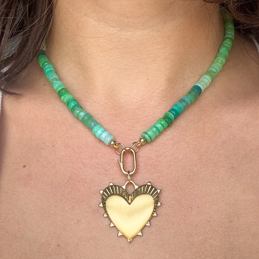 Heishi Chrysoprase Gemstone Necklace sold by HART product image thumbnail 3