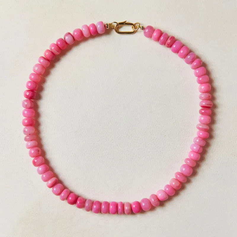 Hot Pink Opal Gemstone Necklace sold by HART