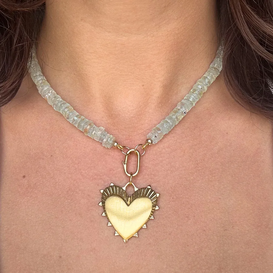 Heishi Light Aquamarine Gemstone Necklace sold by HART product image thumbnail 3