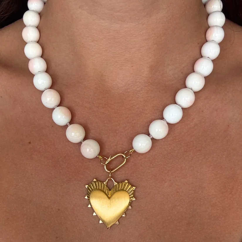 Jumbo Conch Shell Knotted Gemstone Necklace sold by HART product image thumbnail 3