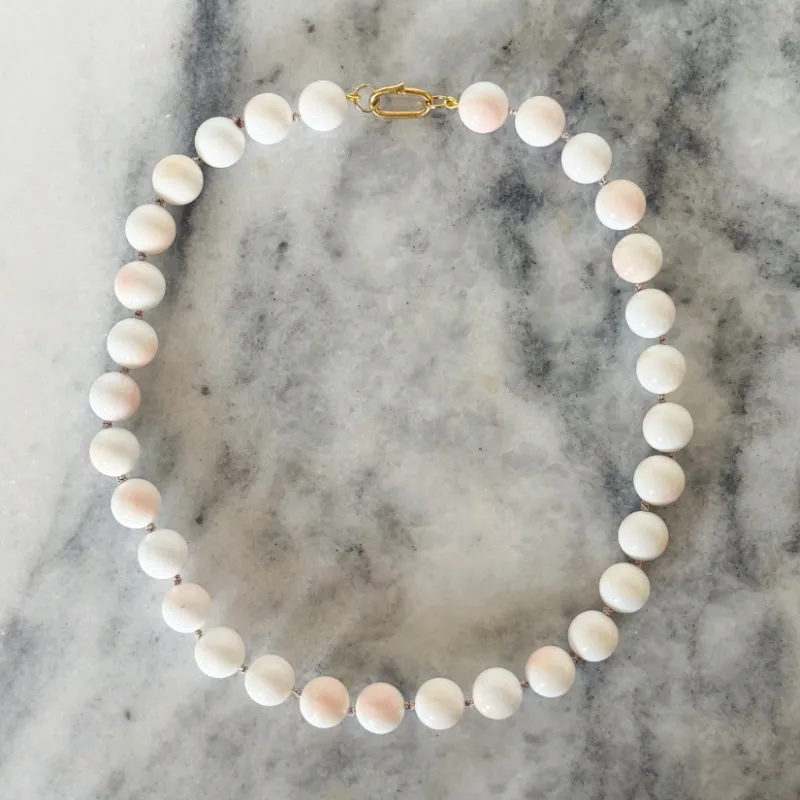 Jumbo Conch Shell Knotted Gemstone Necklace sold by HART