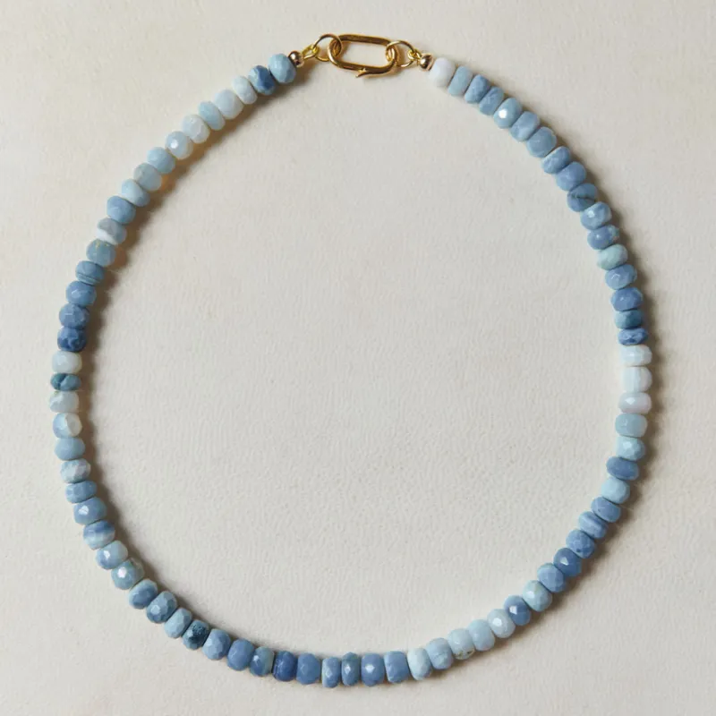Light Blue Australian Opal Gemstone Necklace sold by HART