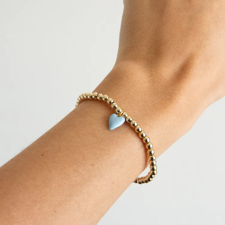 Bead Bracelet with Mini Blue Enamel Heart Charm sold by HART product image thumbnail 2