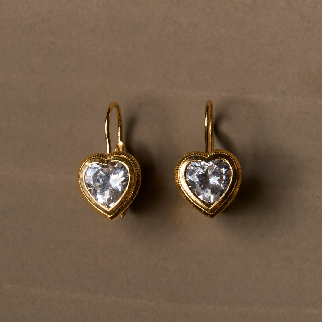 Bezel Heart Drop Earrings sold by HART product image thumbnail 3