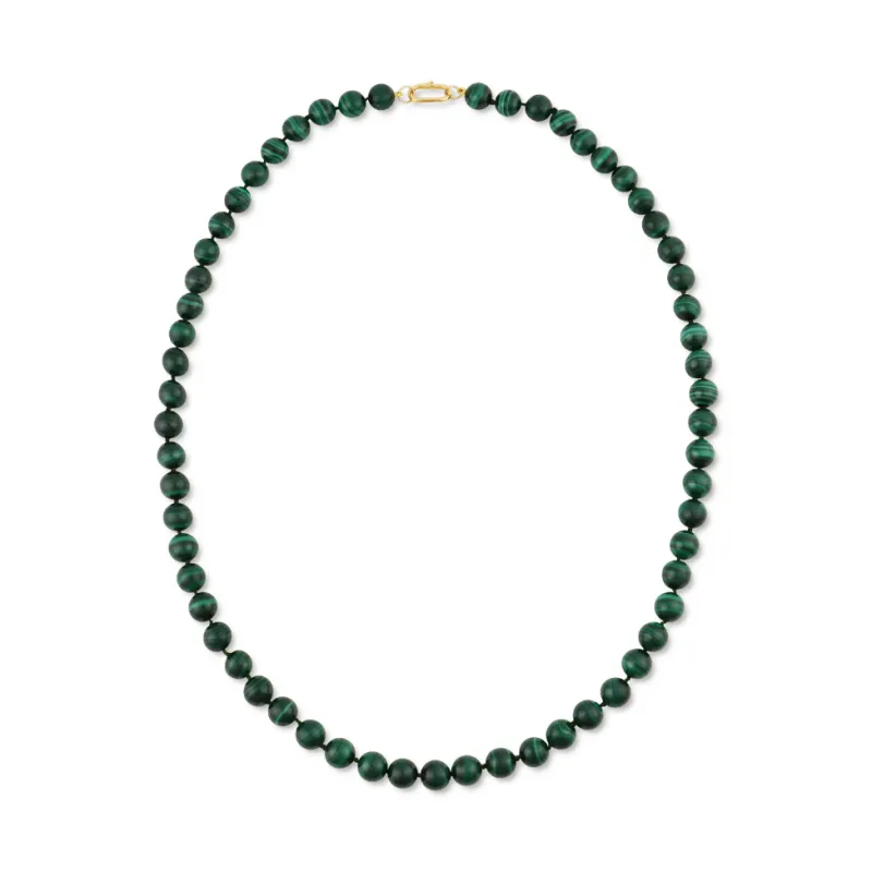 Jumbo Long Malachite Knotted Gemstone Necklace sold by HART