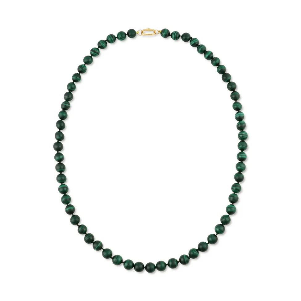 Long Malachite Knotted Gemstone Necklace sold by HART