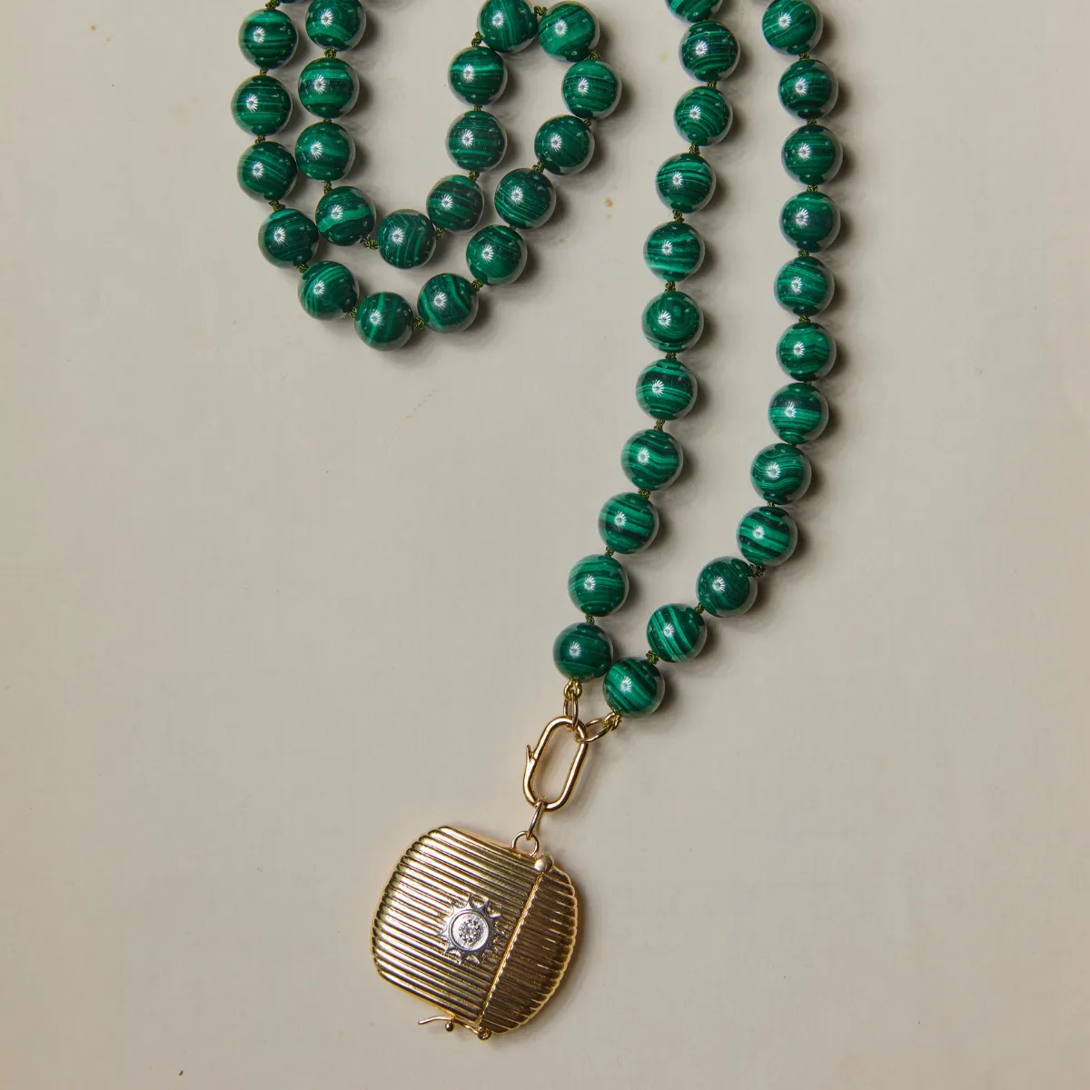 Long Malachite Knotted Gemstone Necklace sold by HART product image thumbnail 2