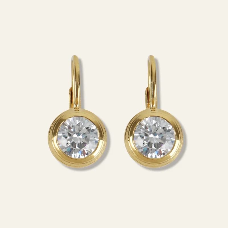 Bezel Drop Earrings made by HART