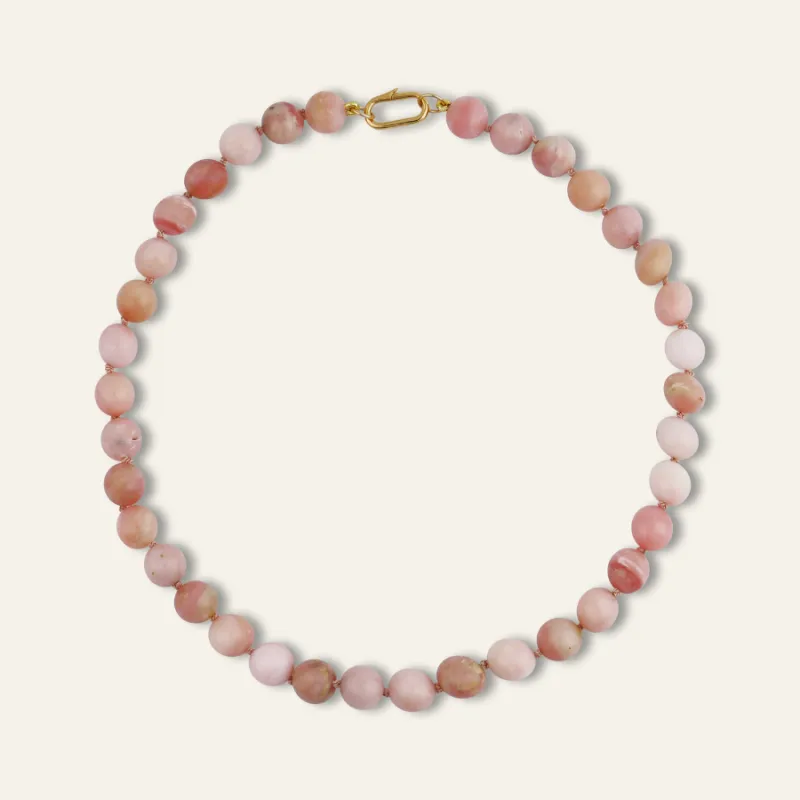 Pink Opal Knotted Gemstone Necklace sold by HART