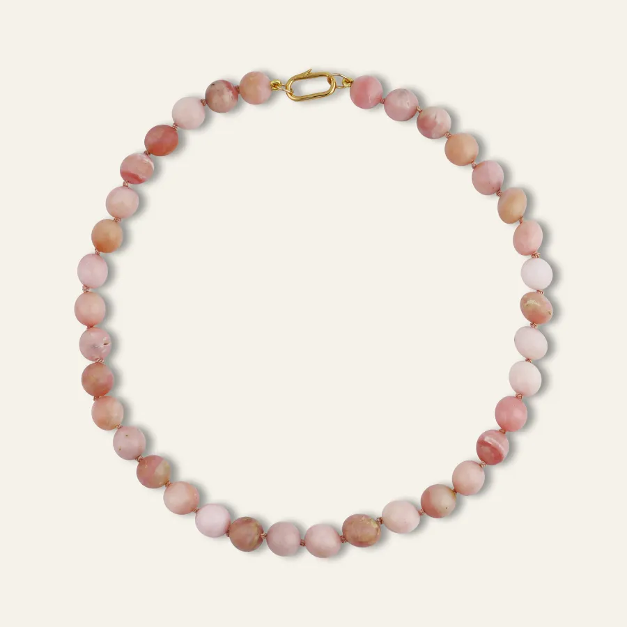 Pink Opal Knotted Gemstone Necklace sold by HART
