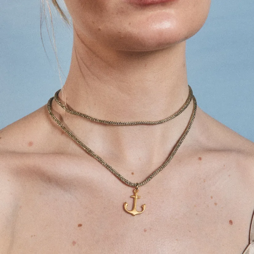 Two-Toned Anchor Cord Necklace sold by HART product image thumbnail 4