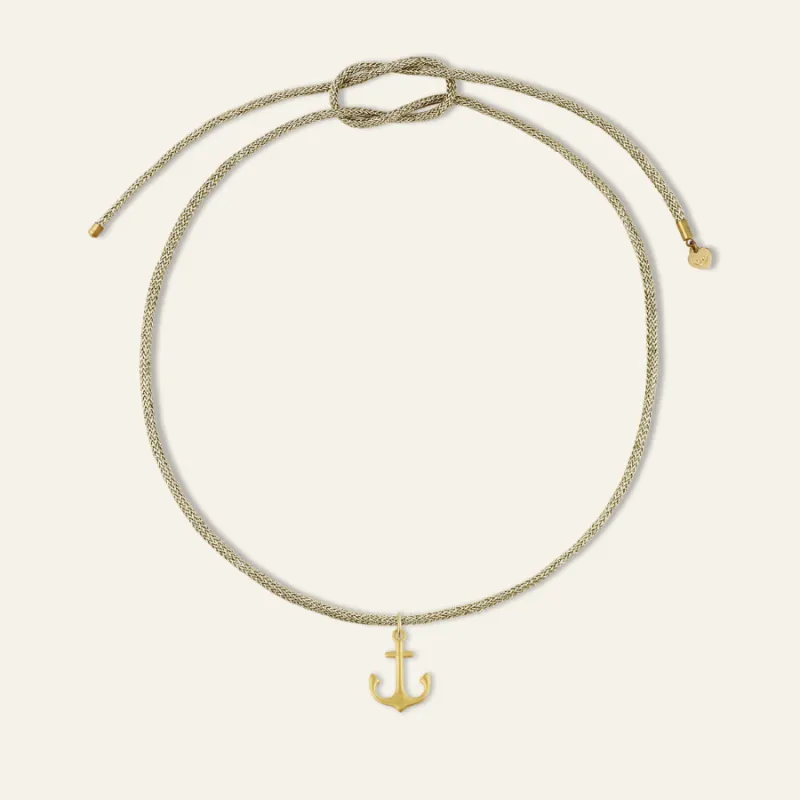 Two-Toned Anchor Cord Necklace made by HART