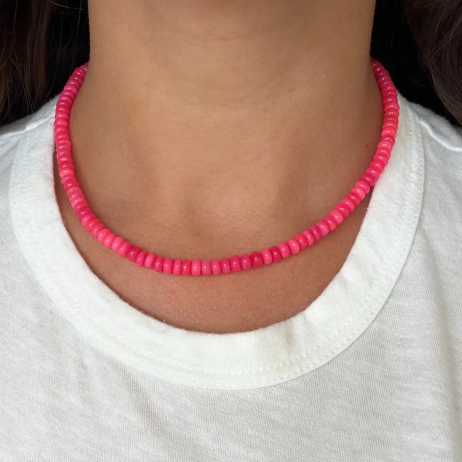 Pink Ethiopian Opal Gemstone Necklace sold by HART product image thumbnail 3
