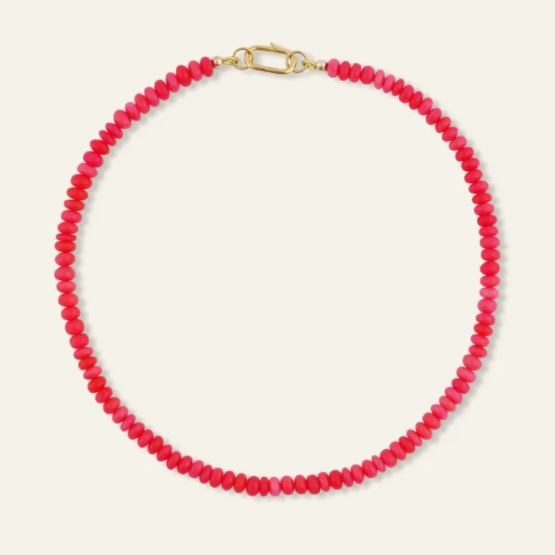 Pink Ethiopian Opal Gemstone Necklace made by HART