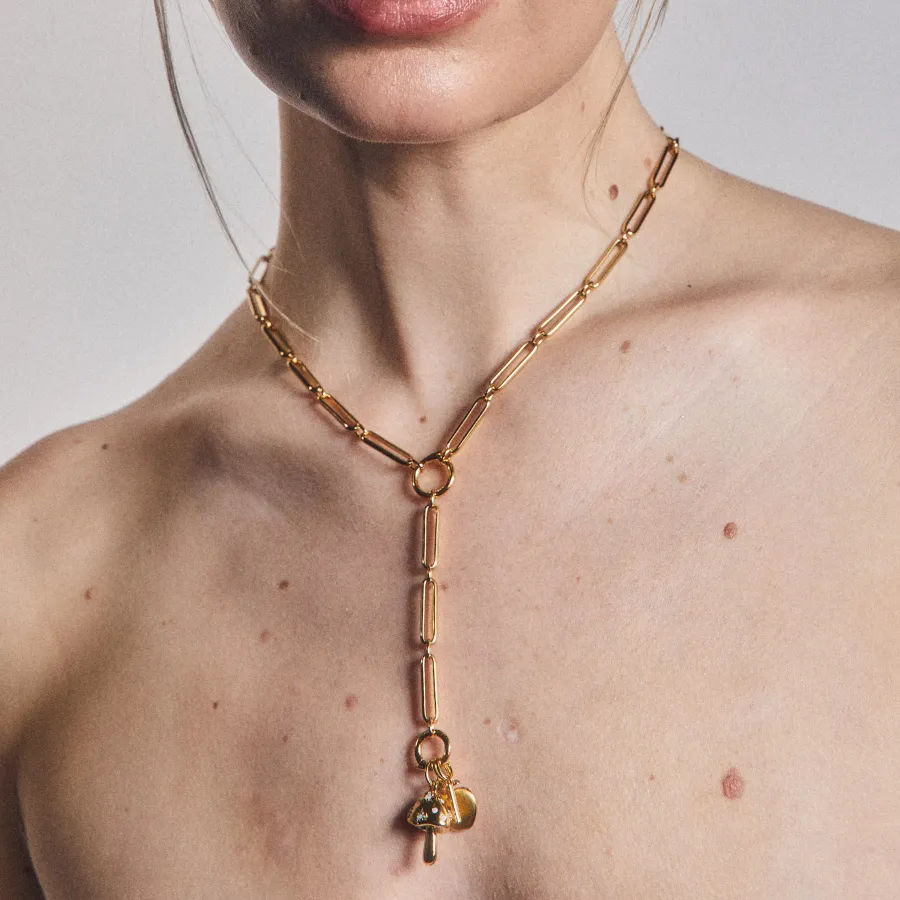 Mixed Link Charm Clip Lariat Necklace sold by HART product image thumbnail 5