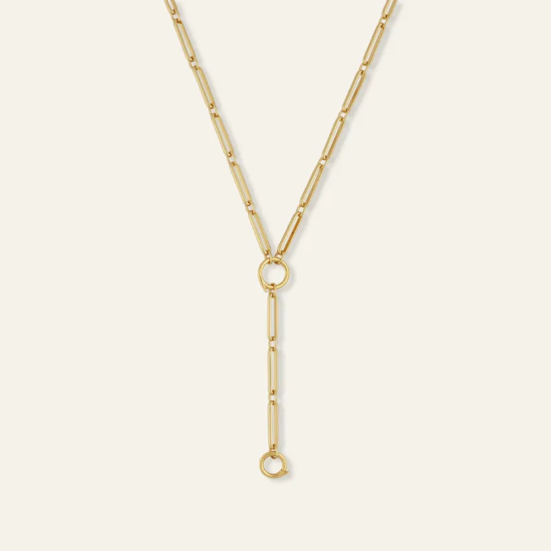 Mixed Link Charm Clip Lariat Necklace made by HART