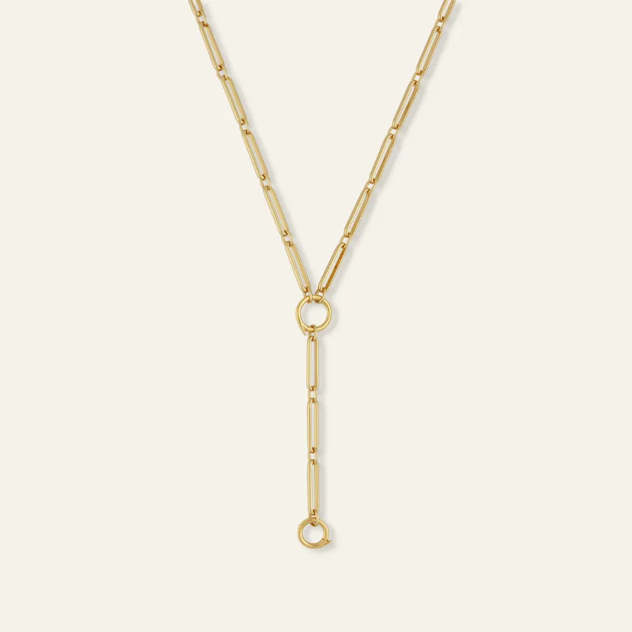 Mixed Link Charm Clip Lariat Necklace sold by HART
