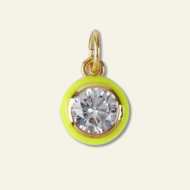Chartreuse Enamel Bezel Charm made by HART