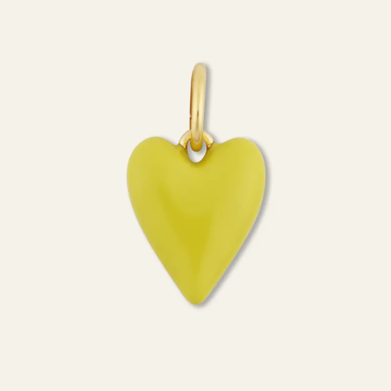 Chartreuse Enamel Heart Charm made by HART