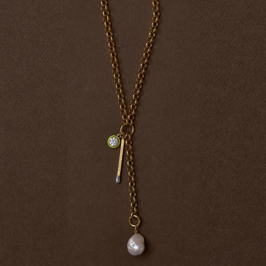 Chunky Rolo Charm Clip Lariat Necklace sold by HART product image thumbnail 2