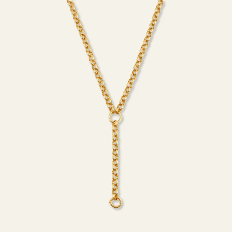 Chunky Rolo Charm Clip Lariat Necklace made by HART