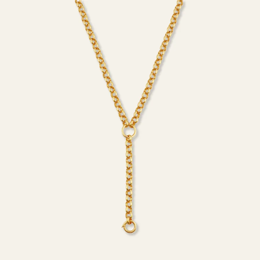 Chunky Rolo Charm Clip Lariat Necklace sold by HART
