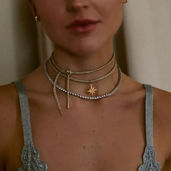 Star Compass Charm with Gold Lurex Necklace Cord sold by HART product image thumbnail 3