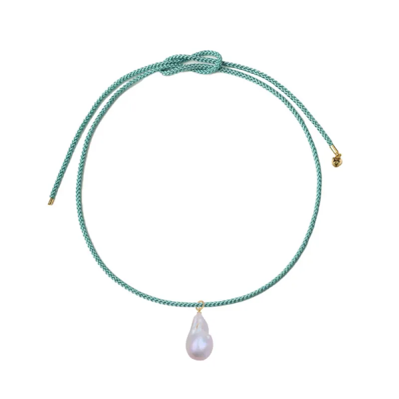 Aqua Cord with Baroque Pearl sold by HART