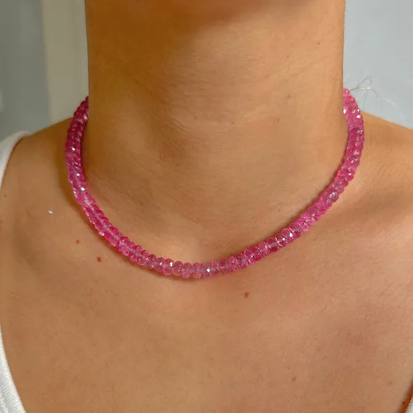 Shaded Pink Topaz Gemstone Necklace sold by HART product image thumbnail 2