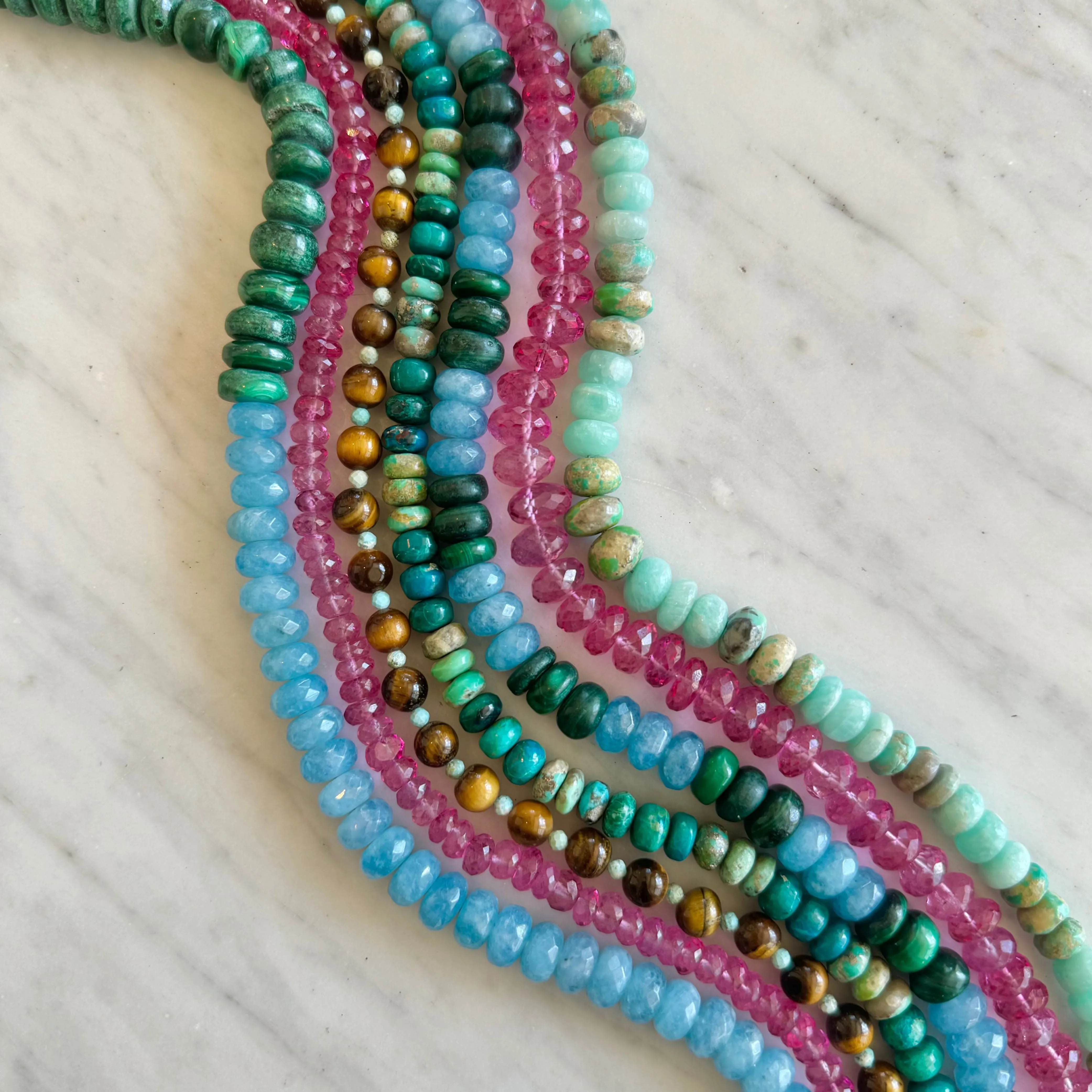 Tiger's Eye & Teeny Turquoise Gemstone Necklace sold by HART product image thumbnail 4