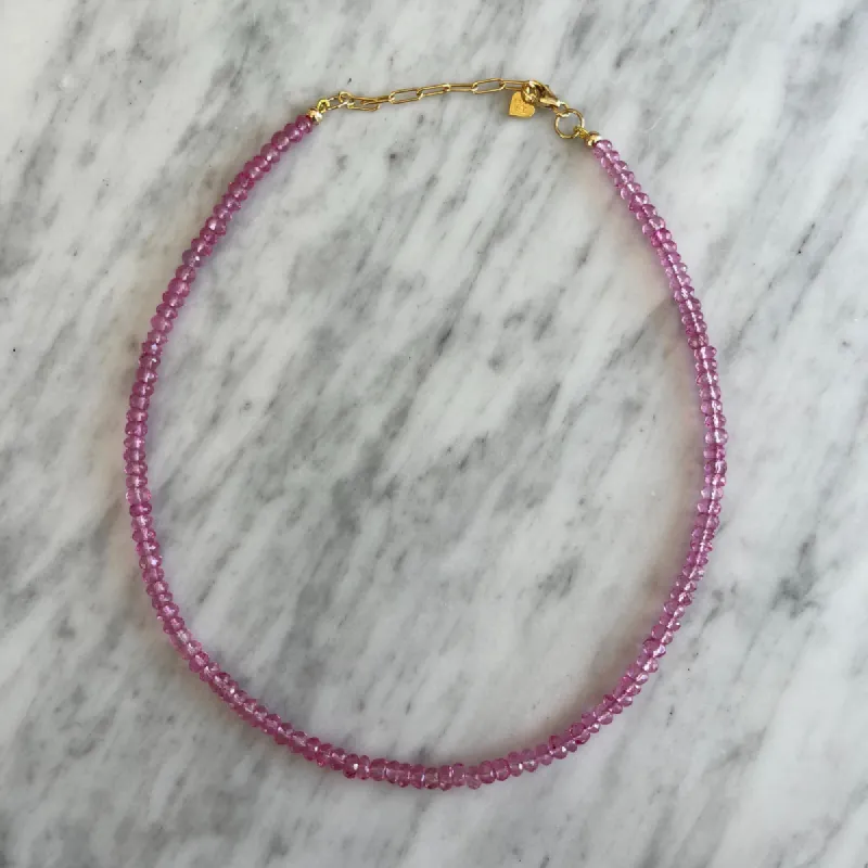 Small Shaded Pink Topaz Gemstone Necklace sold by HART
