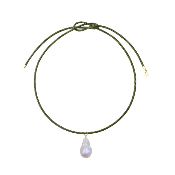 Olive Cord with Baroque Pearl sold by HART