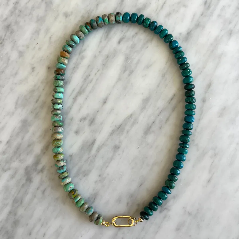 50/50 Chrysocolla & Natural Turquoise Gemstone Necklace sold by HART