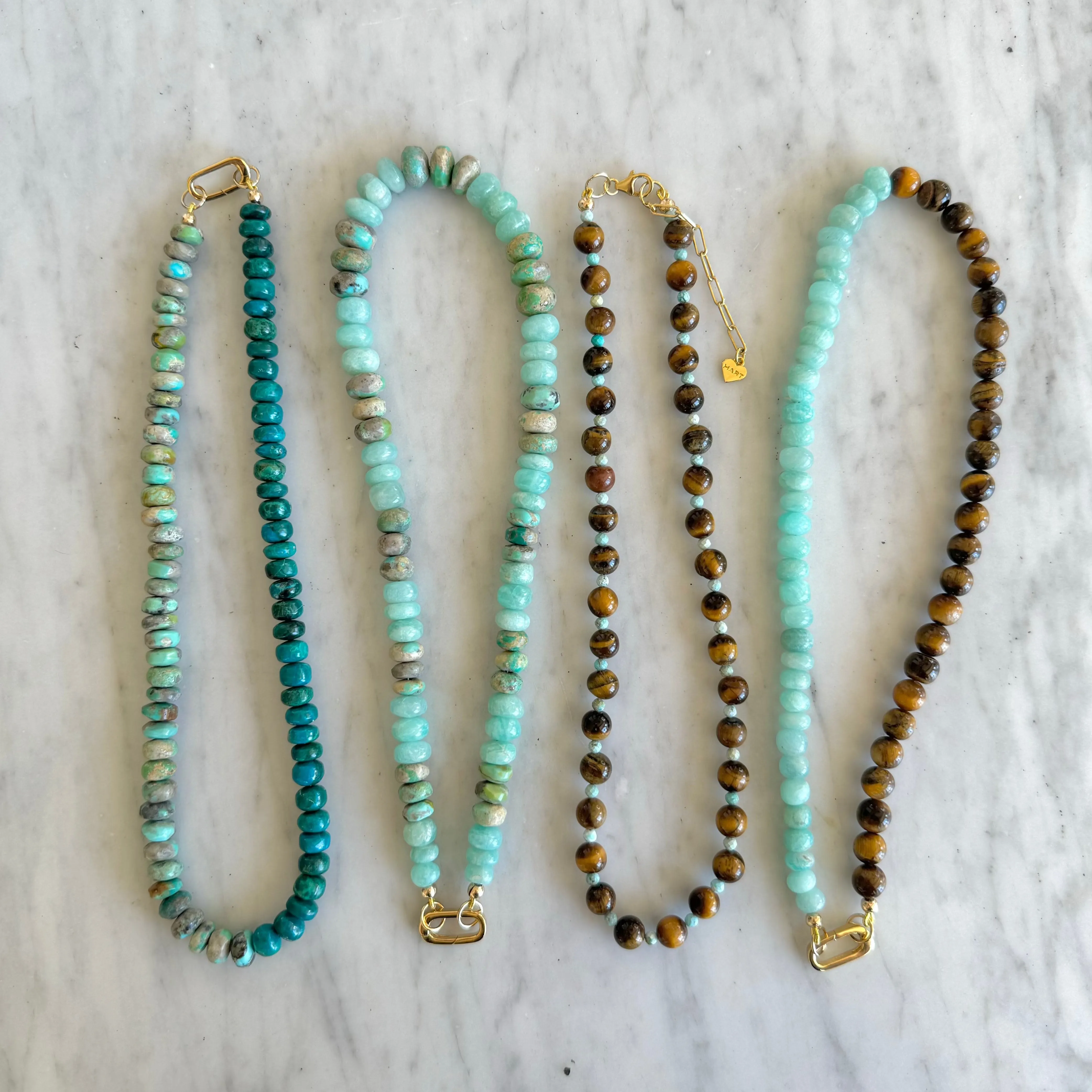 50/50 Chrysocolla & Natural Turquoise Gemstone Necklace sold by HART product image thumbnail 2