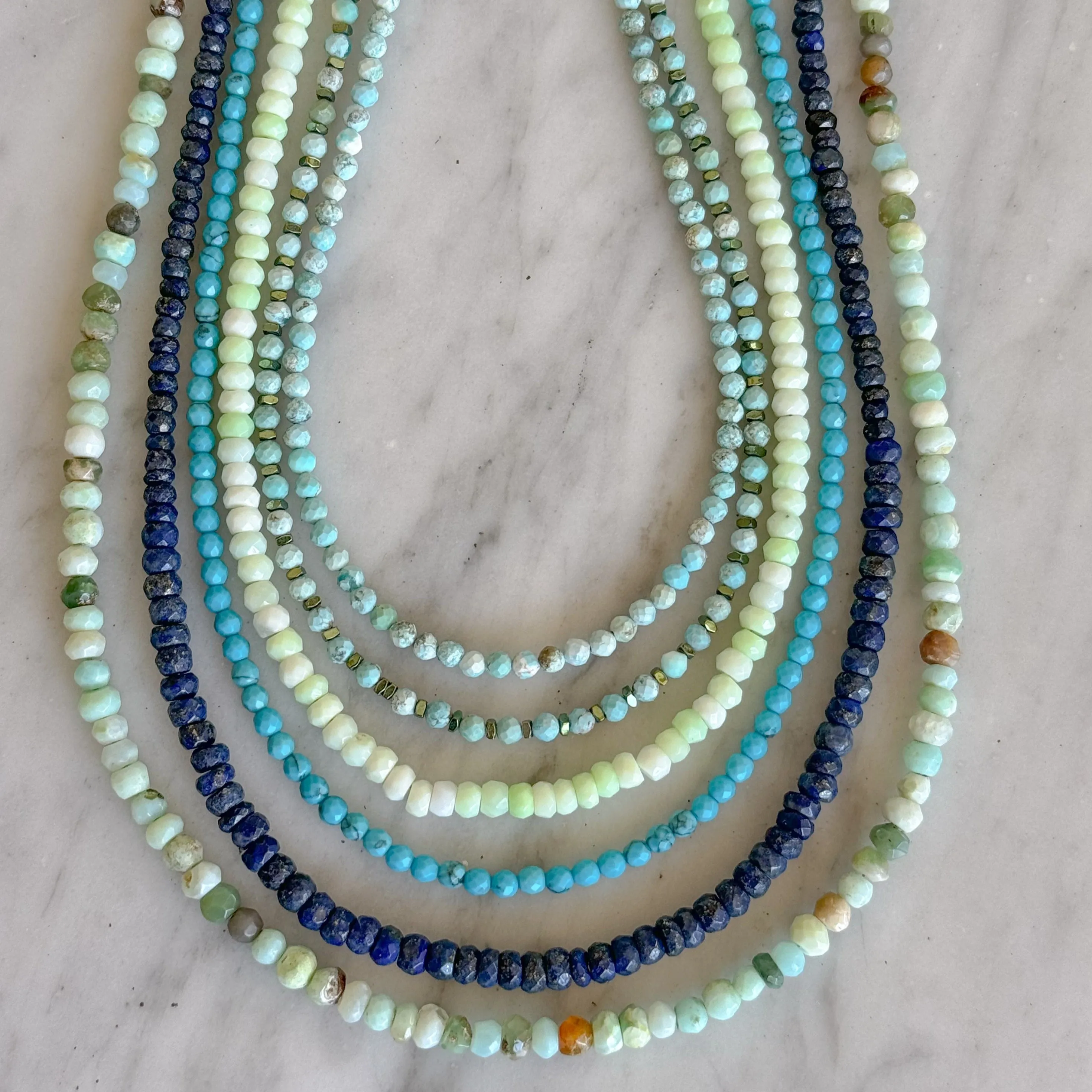 Teeny Turquoise and Hematite Gemstone Necklace sold by HART product image thumbnail 4