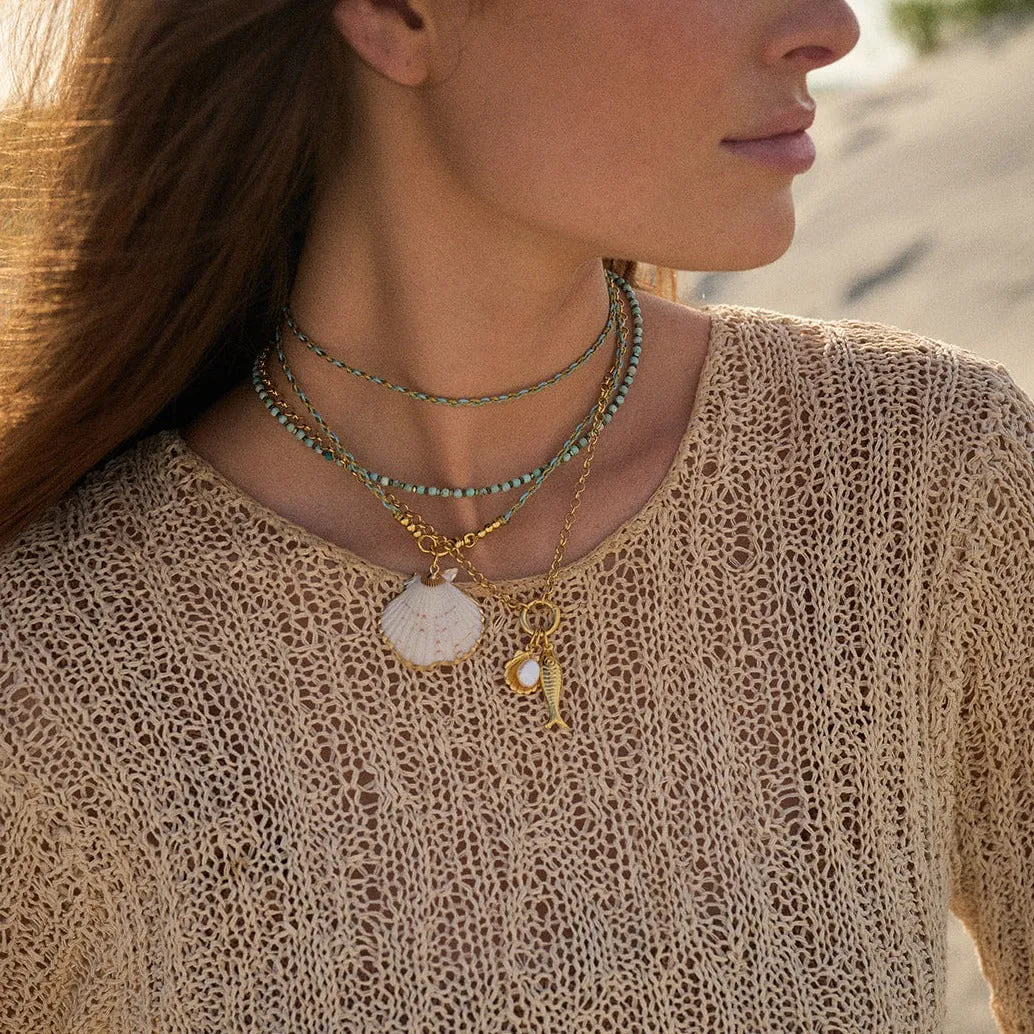 Teeny Turquoise and Hematite Gemstone Necklace sold by HART product image thumbnail 2