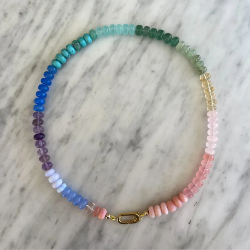 Pastel Rainbow Gemstone Necklace sold by HART