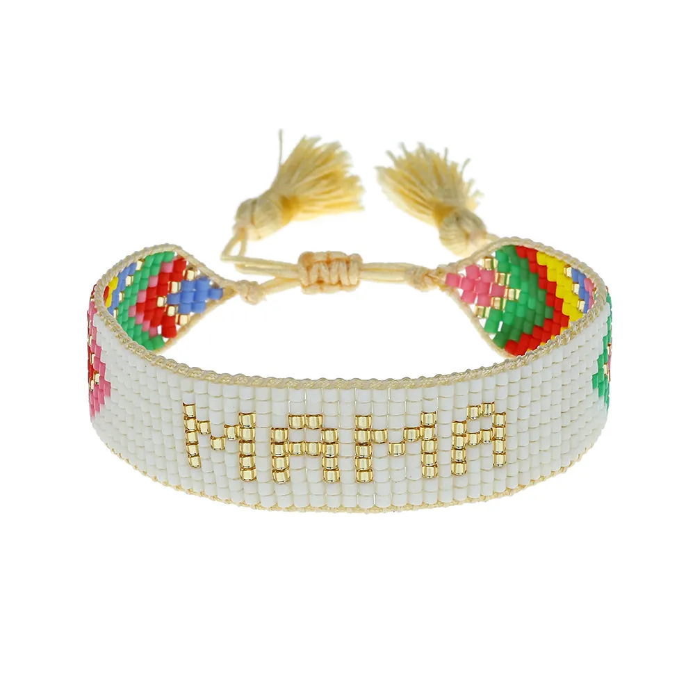 Chevron Rainbow MAMA Beaded Bracelet sold by HART