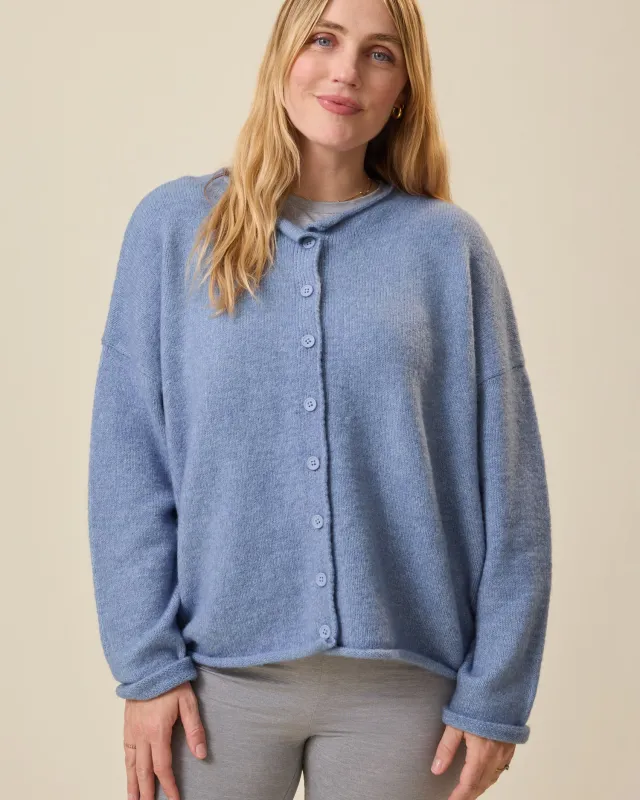 Ultra Soft Maternity & Postpartum Cardigan | Slate Blue Heather made by Kindred Bravely