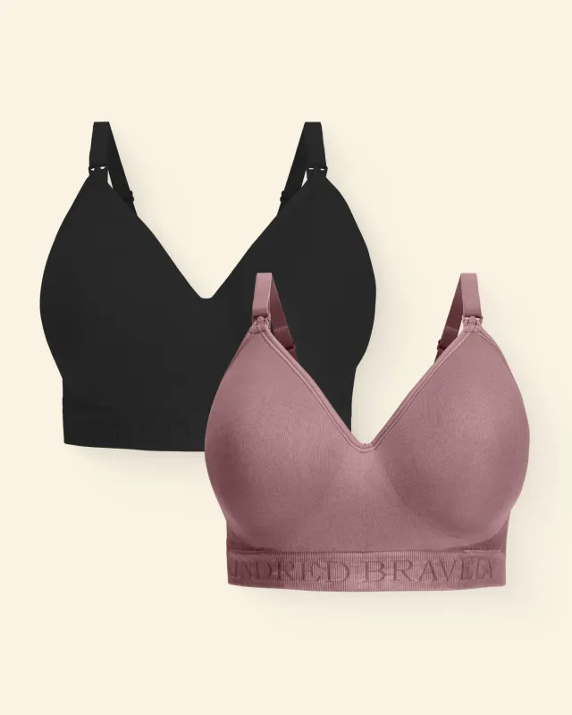Sublime® Contour Nursing Bra Two-Pack | Black & Twilight made by Kindred Bravely