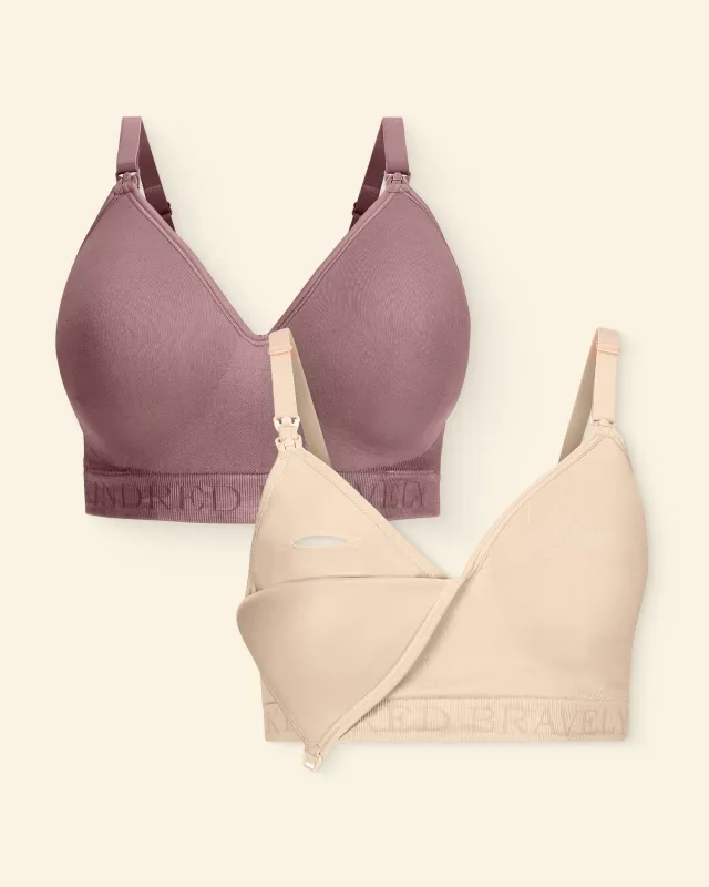 Sublime® Contour Pumping Bra Two-Pack | Beige & Twilight made by Kindred Bravely