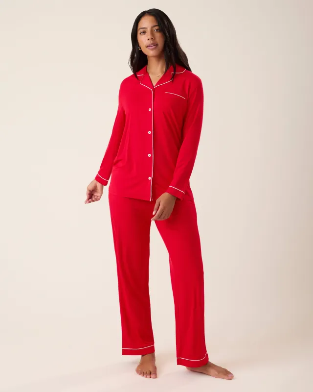 Clea Bamboo Long Sleeve Pajama Set | Red sold by Storq