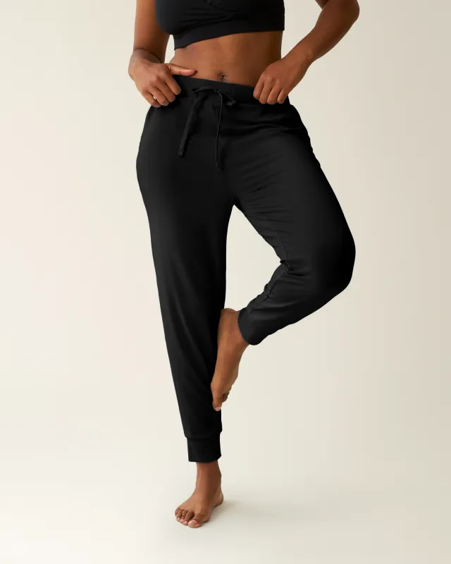 Brushed Bamboo Maternity & Postpartum Jogger | Black made by Kindred Bravely